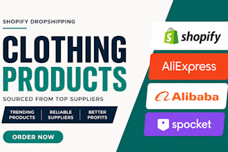 setup shopify dropshipping store clothing website via alibaba aliepxress spocket