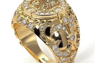 make jewelry cad design, zodiac ring, pendants, necklaces or earrings collection