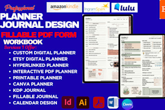 create, design fillable PDF form, printable planners, workbooks, business form,