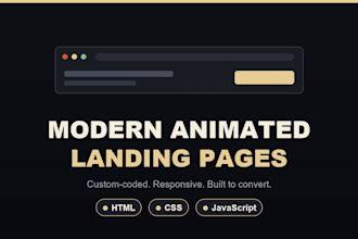 design a modern animated landing page website