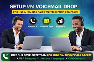 setup vm voicemail drop for USA,jamaica sales telemarketing campaign,auto dialer