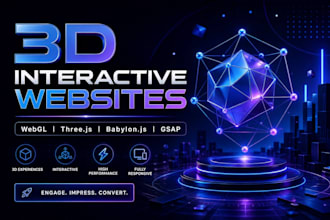 develop stunning webgl, three js, or babylon js 3d interactive websites
