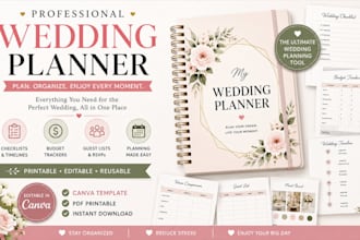 design wedding planner, wedding binder, bridal organizer, wedding checklist
