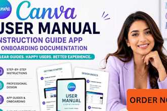 design canva user manual, instruction guide app, with onboarding documentation