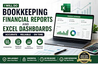 do bookkeeping financial reports and excel dashboards