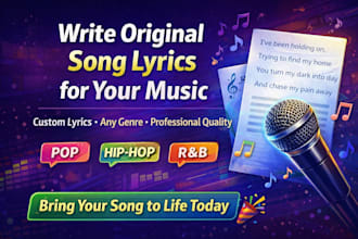 write original song lyrics and custom songs for any genre