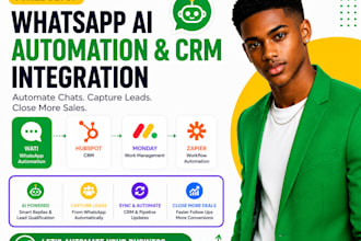 wati whatsapp ai automation hubspot monday zapier sales pipeline CRM integration