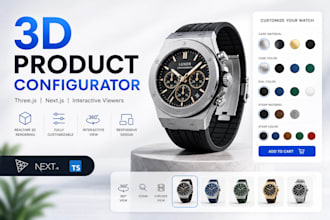 create 3d product configurator or 3d product viewer with threejs, nextjs, gsap