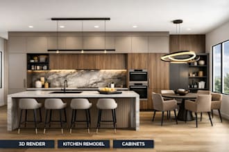 do kitchen design, kitchen interior design, kitchen cabinets 3d rendering