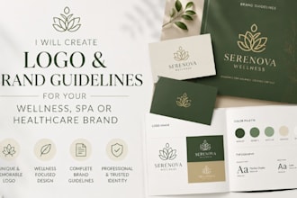 create logo and brand guidelines for your wellness, spa or healthcare brand