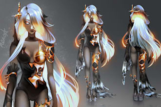 create a character reference sheet for a vtuber model