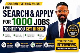 handle job search assistant, job hunting, and apply for 1000 jobs for you