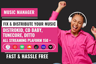 music distribution, music marketing, music manager and fix distribution issues