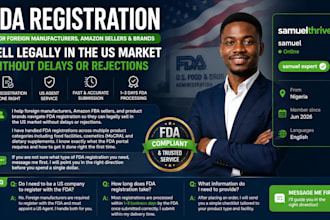 do fda registration for food, cosmetic and supplement products