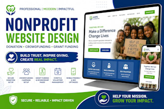 design nonprofit website setup nonprofit donation crowdfunding and grant funding