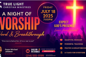 design professional church flyer, christian event and ministry flyer