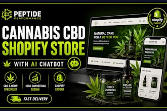 design cannabis cbd shopify store cbd website with ai chatbot for hemp brands