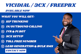 provide verified twilio telnyx vicidial 3cx with sip trunk for in outbound call