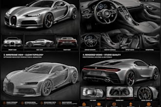 create detailed 3d cars, trucks, vehicle models, auto parts, and 3d rendering