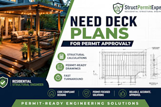 provide deck patio and balcony structural plans and calculations for permits