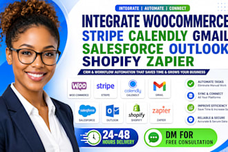 integrate woocommerce stripe calendly gmail salesforce outlook shopify zapier