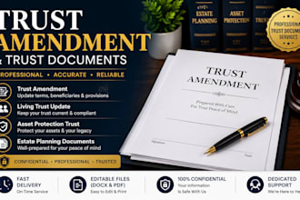 draft trust amendment and living trust update documents