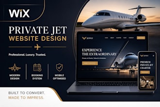 design wix private jet website wix jet chater website redesign website