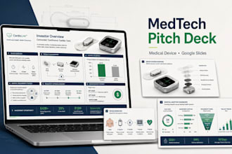 create medtech pitch deck and medical device presentation using google slides
