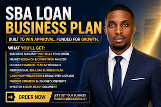 write sba business plan for bank loan approval and funding