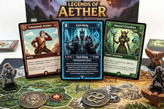 design custom card game art and board game assets
