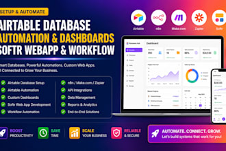 setup airtable database airtable automation dashboards softr webapp and workflow