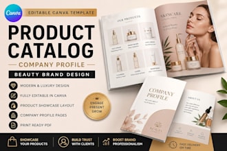 design canva etsy product catalog ebook template for beauty brands