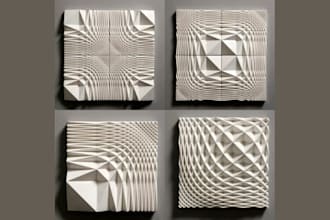 3d bas relief 3d wall art 3d geometric art 3d printing stl engraving cube sculpt