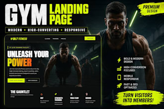 create a landing page website for gym