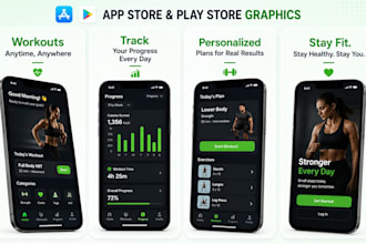 app store graphics, play store graphics, app listing design, aso screenshots