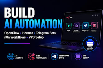 build ai automation openclaw hermes telegram bots n8n workflows and vps setup