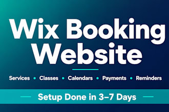 create wix booking website for services and classes