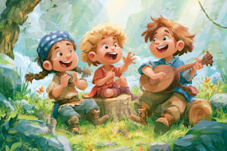 children story book illustration children story