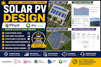 design solar pv in pvsyst and pvcase for rooftop and utility projects