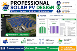 design solar pv systems in pvsyst and pvcase for rooftop and utility projects