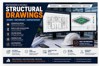 create structural drawings foundation framing plans bean and load calculation ca