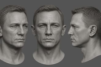 realistic 3d head model 3d bust face model 3d character model for 3d printing