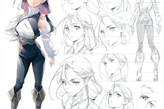 draw anime character design sheet