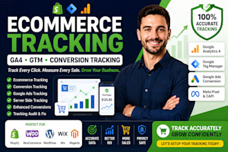 setup ecommerce tracking, google tag manager and ga4 conversion tracking