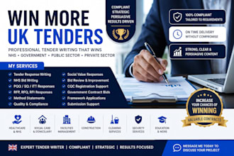 write and review winning UK tender bids, nhs and proposals