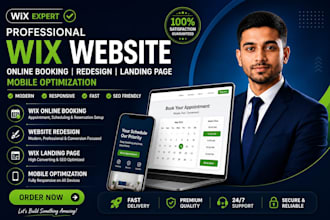do wix online booking, website redesign, wix landing page, mobile optimization
