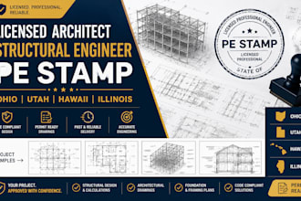 license architect structural engineer pe stamp in ohio, utah, hawaii, illinios