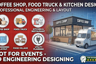 coffee shop, truck, kitchen, restaurant, food village, food truck 09