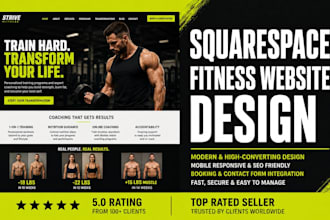 build squarespace website for fitness trainers, personal trainer website