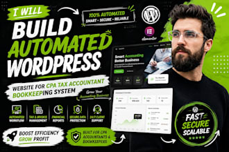 build automated wordpress website for cpa tax accountant bookkeeping system